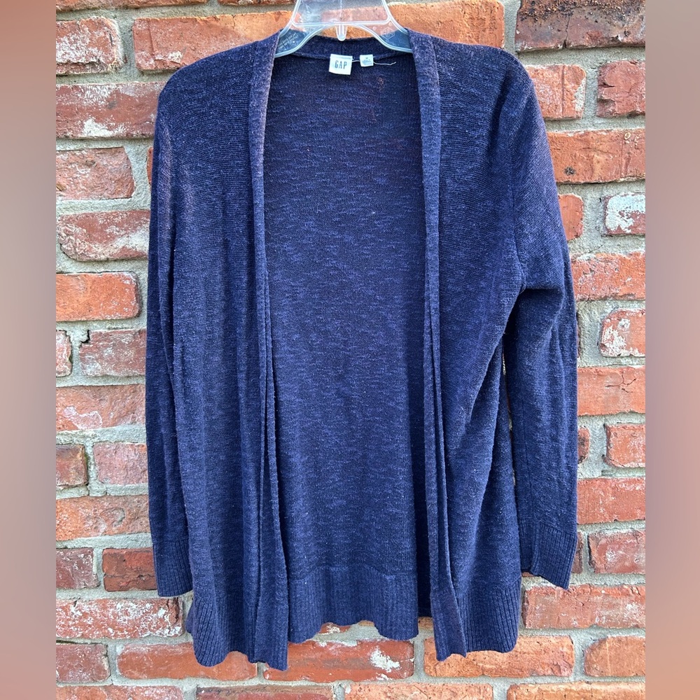 GAP Women's Navy Blue Open Cardigan Long Length M